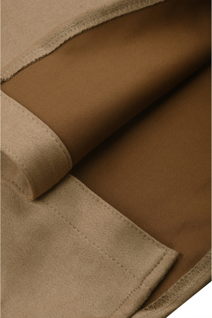 DeepSEA Slim Fit Likralı Çıtçıtlı Süet Gömlek 2500556