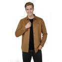DeepSEA Slim Fit Likralı Çıtçıtlı Süet Gömlek 2500556