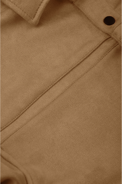 DeepSEA Slim Fit Likralı Çıtçıtlı Süet Gömlek 2500556