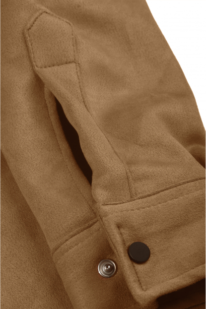DeepSEA Slim Fit Likralı Çıtçıtlı Süet Gömlek 2500556