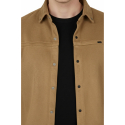 DeepSEA Slim Fit Likralı Çıtçıtlı Süet Gömlek 2500556