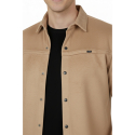 DeepSEA Slim Fit Likralı Çıtçıtlı Süet Gömlek 2500556