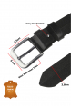 DeepSEA Hakiki Deri Lazer Desenli Spor Erkek Kemer Siyah Tokalı Kısaltılabilir 2602670