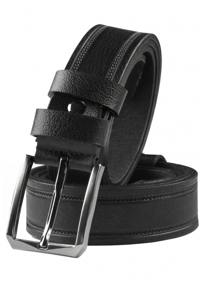 DeepSEA Hakiki Deri Lazer Desenli Spor Erkek Kemer Siyah Tokalı Kısaltılabilir 2602669