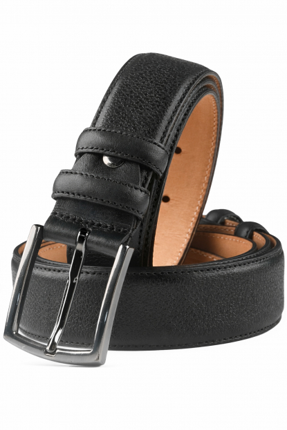 DeepSEA Hakiki Deri Lazer Desenli Spor Erkek Kemer Siyah Tokalı Kısaltılabilir 2602665