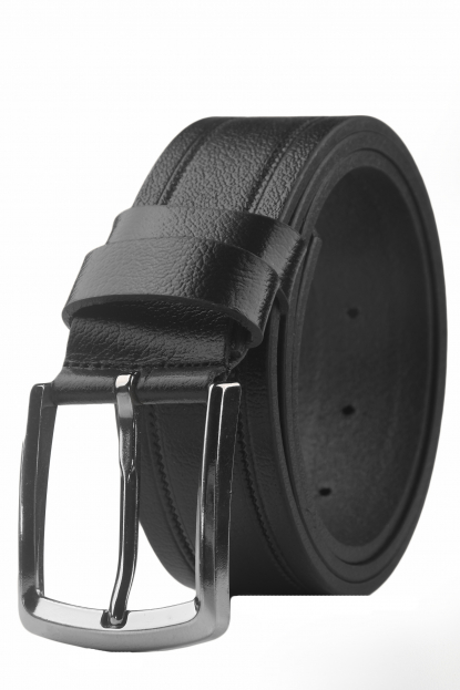 DeepSEA Hakiki Deri Lazer Desenli Spor Erkek Kemer Siyah Tokalı Kısaltılabilir 2602667