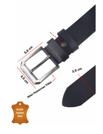 DeepSEA %100 Hakiki Deri Spor Kot Kemeri 4,5 cm Kot ve Kanvas Pantolonlara Uygun Kemer 2502633 2