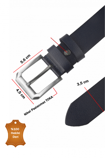 DeepSEA %100 Hakiki Deri Spor Kot Kemeri 4,5 cm Kot ve Kanvas Pantolonlara Uygun Kemer 2502633