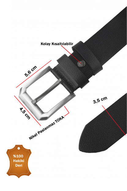 DeepSEA %100 Hakiki Deri Spor Kot Kemeri 4,5 cm Kot ve Kanvas Pantolonlara Uygun Kemer 2502633
