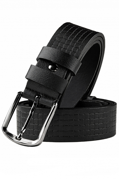 DeepSEA 4 cm Kare Desenli Metal Tokalı Deri Kemer 2402620