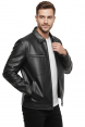 DeepSEA Dar Kesim Erkek Suni Deri Ceket / Mont – Kolej Yaka & Ribanalı 2600787