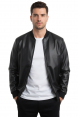 DeepSEA Dar Kesim Erkek Suni Deri Ceket / Mont – Kolej Yaka & Ribanalı 2600787