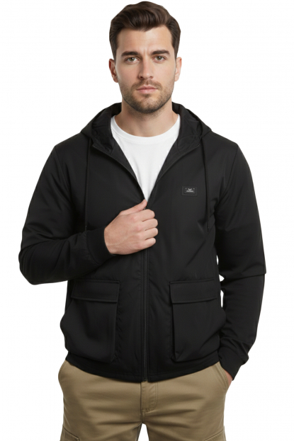 DeepSEA Dar Kesim Erkek Suni Deri Ceket / Mont – Kolej Yaka & Ribanalı 2600771