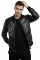 DeepSEA Dar Kesim Erkek Suni Deri Ceket / Mont – Kolej Yaka & Ribanalı 2600353