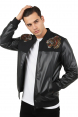 DeepSEA Dar Kesim Erkek Suni Deri Ceket / Mont – Kolej Yaka & Ribanalı 2600927
