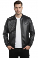 DeepSEA Dar Kesim Erkek Suni Deri Ceket / Mont – Kolej Yaka & Ribanalı 2600741