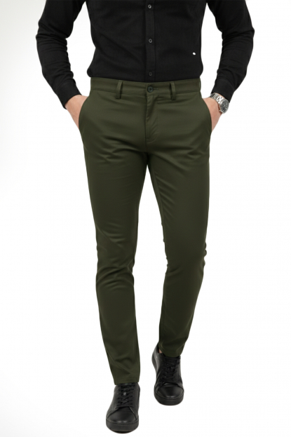 DeepSEA Erkek Likralı Beli Lastikli & İpli Dar Kesim Şık Kumaş Pantolon 2600572