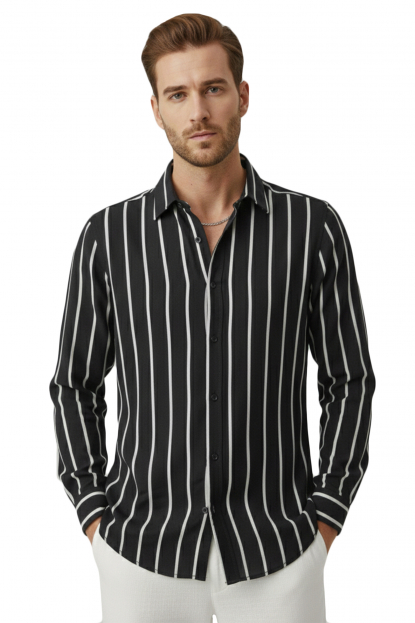 DeepSEA Slim Fit Erkek Gömlek Kolay Ütülenen Nefes Alan Kumaş, Dört Mevsim Şıklık 2608515