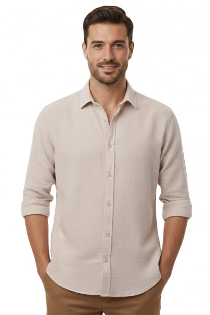 DeepSEA Slim Fit Erkek Gömlek Kolay Ütülenen Nefes Alan Kumaş, Dört Mevsim Şıklık 2602629