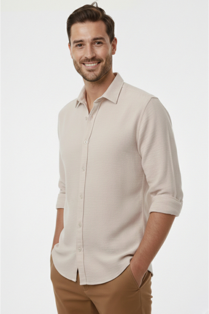 DeepSEA Slim Fit Erkek Gömlek Kolay Ütülenen Nefes Alan Kumaş, Dört Mevsim Şıklık 2602629