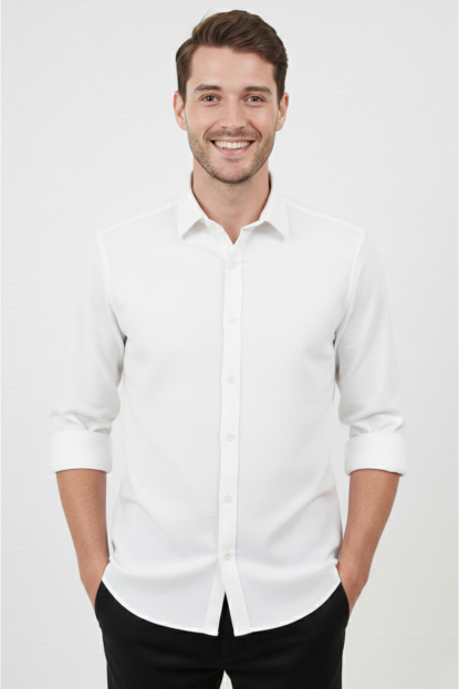 DeepSEA Slim Fit Erkek Gömlek Kolay Ütülenen Nefes Alan Kumaş, Dört Mevsim Şıklık 2602629