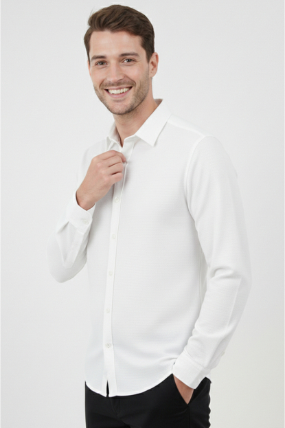 DeepSEA Slim Fit Erkek Gömlek Kolay Ütülenen Nefes Alan Kumaş, Dört Mevsim Şıklık 2602629