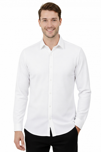 DeepSEA Slim Fit Erkek Gömlek Kolay Ütülenen Nefes Alan Kumaş, Dört Mevsim Şıklık 2602629