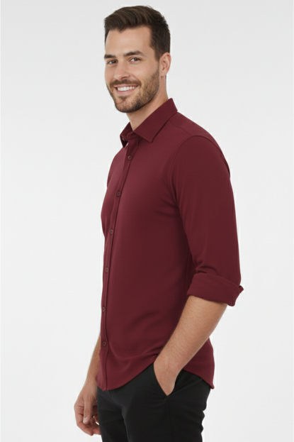 DeepSEA Slim Fit Erkek Gömlek Kolay Ütülenen Nefes Alan Kumaş, Dört Mevsim Şıklık 2602629