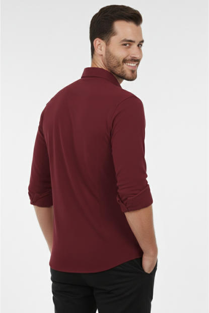 DeepSEA Slim Fit Erkek Gömlek Kolay Ütülenen Nefes Alan Kumaş, Dört Mevsim Şıklık 2602629