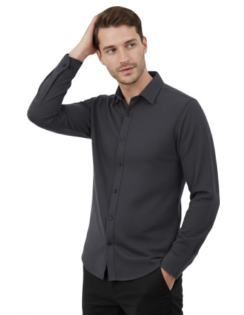 DeepSEA Slim Fit Erkek Gömlek Kolay Ütülenen Nefes Alan Kumaş, Dört Mevsim Şıklık 2602629