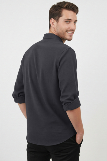 DeepSEA Slim Fit Erkek Gömlek Kolay Ütülenen Nefes Alan Kumaş, Dört Mevsim Şıklık 2602629