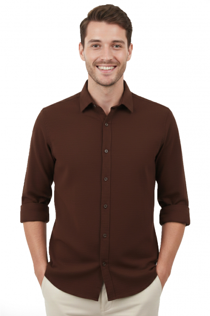 DeepSEA Slim Fit Erkek Gömlek Kolay Ütülenen Nefes Alan Kumaş, Dört Mevsim Şıklık 2602629