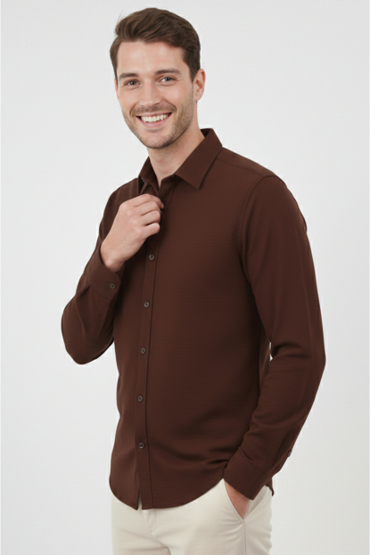 DeepSEA Slim Fit Erkek Gömlek Kolay Ütülenen Nefes Alan Kumaş, Dört Mevsim Şıklık 2602629