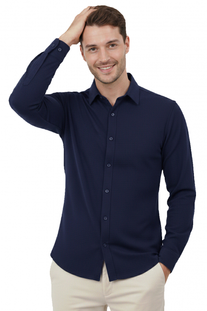 DeepSEA Slim Fit Erkek Gömlek Kolay Ütülenen Nefes Alan Kumaş, Dört Mevsim Şıklık 2602629