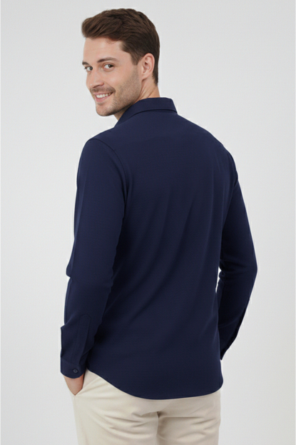 DeepSEA Slim Fit Erkek Gömlek Kolay Ütülenen Nefes Alan Kumaş, Dört Mevsim Şıklık 2602629