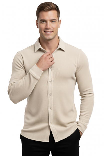 DeepSEA Slim Fit Erkek Gömlek Kolay Ütülenen Nefes Alan Kumaş, Dört Mevsim Şıklık 2602604