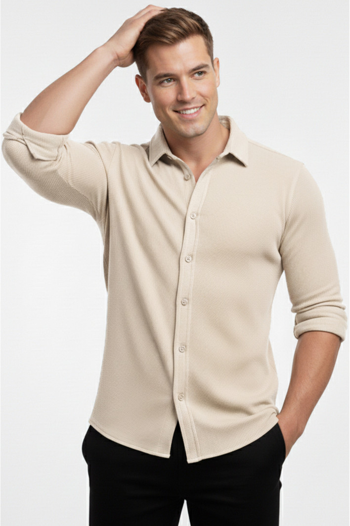 DeepSEA Slim Fit Erkek Gömlek Kolay Ütülenen Nefes Alan Kumaş, Dört Mevsim Şıklık 2602604 2