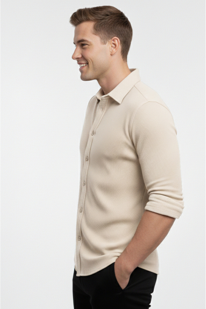 DeepSEA Slim Fit Erkek Gömlek Kolay Ütülenen Nefes Alan Kumaş, Dört Mevsim Şıklık 2602604