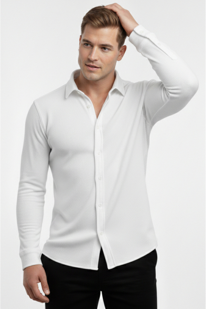 DeepSEA Slim Fit Erkek Gömlek Kolay Ütülenen Nefes Alan Kumaş, Dört Mevsim Şıklık 2602604