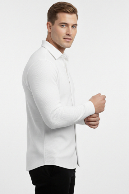 DeepSEA Slim Fit Erkek Gömlek Kolay Ütülenen Nefes Alan Kumaş, Dört Mevsim Şıklık 2602604