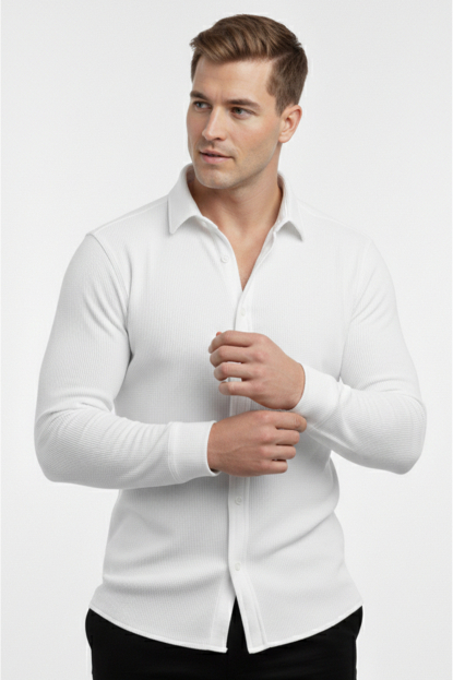 DeepSEA Slim Fit Erkek Gömlek Kolay Ütülenen Nefes Alan Kumaş, Dört Mevsim Şıklık 2602604