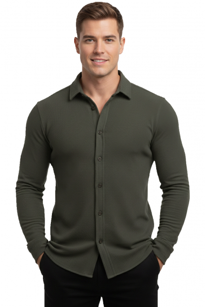 DeepSEA Slim Fit Erkek Gömlek Kolay Ütülenen Nefes Alan Kumaş, Dört Mevsim Şıklık 2602604