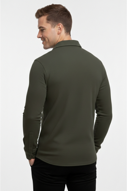 DeepSEA Slim Fit Erkek Gömlek Kolay Ütülenen Nefes Alan Kumaş, Dört Mevsim Şıklık 2602604