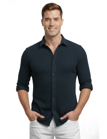 DeepSEA Slim Fit Erkek Gömlek Kolay Ütülenen Nefes Alan Kumaş, Dört Mevsim Şıklık 2602604