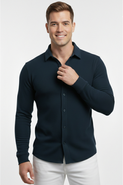DeepSEA Slim Fit Erkek Gömlek Kolay Ütülenen Nefes Alan Kumaş, Dört Mevsim Şıklık 2602604