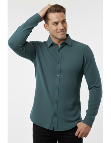 DeepSEA Slim Fit Erkek Gömlek Kolay Ütülenen Nefes Alan Kumaş, Dört Mevsim Şıklık 2602604