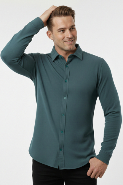 DeepSEA Slim Fit Erkek Gömlek Kolay Ütülenen Nefes Alan Kumaş, Dört Mevsim Şıklık 2602604