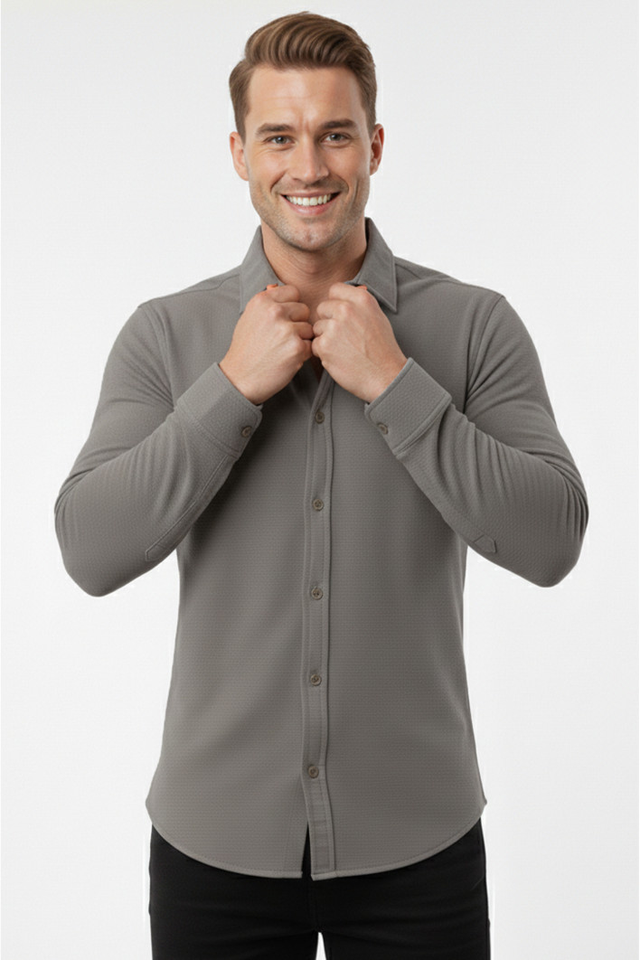 DeepSEA Slim Fit Erkek Gömlek Kolay Ütülenen Nefes Alan Kumaş, Dört Mevsim Şıklık 2602604 2