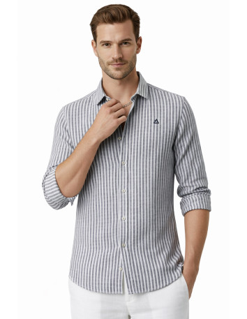 DeepSEA Slim Fit Erkek Gömlek Kolay Ütülenen Nefes Alan Kumaş, Dört Mevsim Şıklık 260226