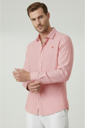 DeepSEA Slim Fit Erkek Gömlek Kolay Ütülenen Nefes Alan Kumaş, Dört Mevsim Şıklık 260226 2
